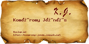 Komáromy Jónás névjegykártya
